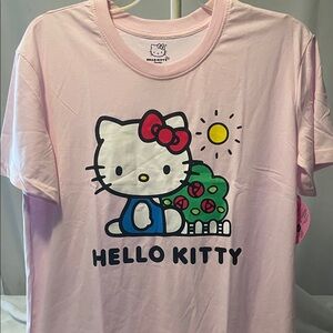 NEW Hello Kitty Pink Tee with Sunny Garden Graphic